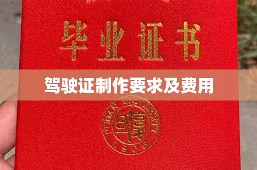 东湖驾驶证制作要求及费用